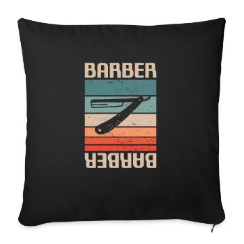 Coiffure Retro Vintage Classic Barber - Housse de coussin décorative 45 x 45 cm - noir - Devant