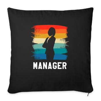 Retro Vintage Classic Manager Gestion d’entreprise - Housse de coussin décorative 45 x 45 cm - noir - Devant