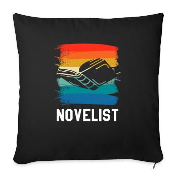 Retro Vintage Novelist Novel Author - Sofa pillowcase 17,3'' x 17,3'' (45 x 45 cm) - black - Front
