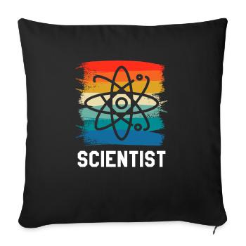 Rétro Vintage Scientifique Chimie Physique Science - Housse de coussin décorative 45 x 45 cm - noir - Devant