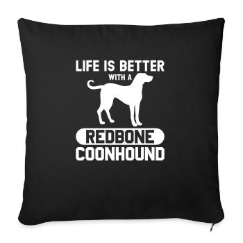 Redbone Coonhound Dog Gift - Sofa pillowcase 17,3'' x 17,3'' (45 x 45 cm) - black - Front