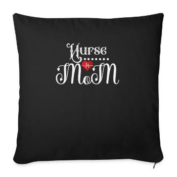 Maman infirmière - Housse de coussin décorative 45 x 45 cm - noir - Devant