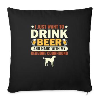 Redbone Coonhound Dog Gift - Sofa pillowcase 17,3'' x 17,3'' (45 x 45 cm) - black - Front