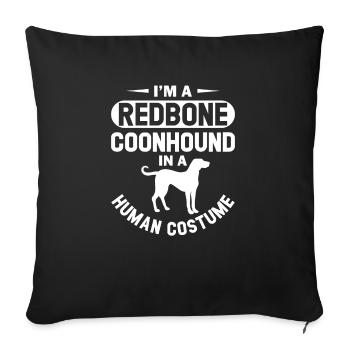 Redbone Coonhound Dog Gift - Sofa pillowcase 17,3'' x 17,3'' (45 x 45 cm) - black - Front