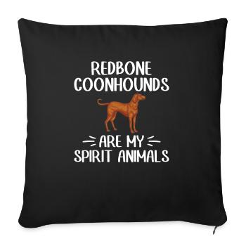 Redbone Coonhound Hund Geschenk - Sofakissenbezug 45 x 45 cm - Schwarz - Vorne