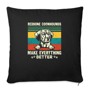 Redbone Coonhound Dog Gift - Sofa pillowcase 17,3'' x 17,3'' (45 x 45 cm) - black - Front