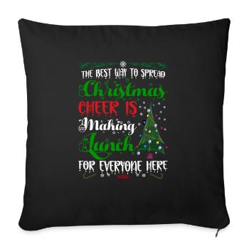 Hässliches Weihnachtsessen Weihnachtszeit - Sofakissenbezug 45 x 45 cm - Schwarz - Vorne