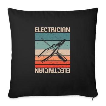 Retro Vintage Classic Electrician Electrical - Sofakissenbezug 45 x 45 cm - Schwarz - Vorne