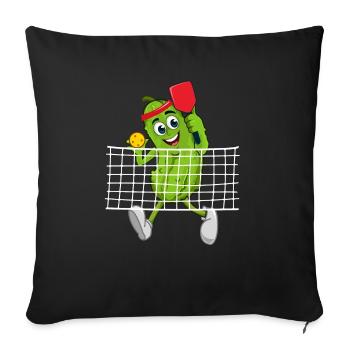 Pickle Playing Pickleball - Funny Pickleball Sport - Sofa pillowcase 17,3'' x 17,3'' (45 x 45 cm) - black - Front