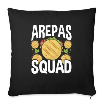 Arepas Squad Lover Hispanic Heritage Month Food - Sofa pillowcase 17,3'' x 17,3'' (45 x 45 cm) - black - Front