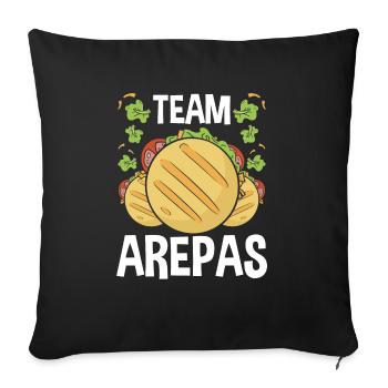 Arepas Team Lover Hispanic Heritage Month Food - Sofa pillowcase 17,3'' x 17,3'' (45 x 45 cm) - black - Front