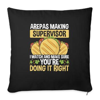 Arepas Making Supervisor Hispanic Heritage Month - Sofa pillowcase 17,3'' x 17,3'' (45 x 45 cm) - black - Front