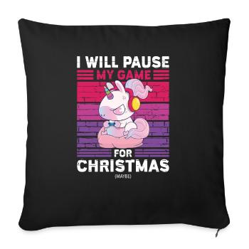 Cadeaux de Noël Dictons de joueur drôles - Housse de coussin décorative 45 x 45 cm - noir - Devant