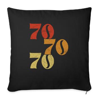 Retro 70's 1970 Vintage Seventies Party 1970s - Housse de coussin décorative 45 x 45 cm - noir - Devant