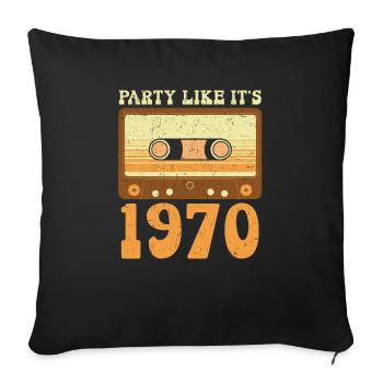 Party Like It’s 1970 Seventies Party 1970s - Housse de coussin décorative 45 x 45 cm - noir - Devant
