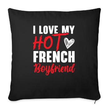 I Love My Hot French Girlfriend Valentines Day - Sofa pillowcase 17,3'' x 17,3'' (45 x 45 cm) - black - Front