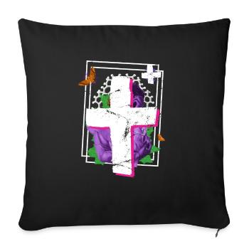 Be human Respekt Abstrakt Vaporwave Trance - Sofakissenbezug 45 x 45 cm - Schwarz - Vorne