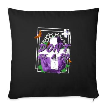 Be human Respekt Abstrakt Vaporwave Trance - Sofakissenbezug 45 x 45 cm - Schwarz - Vorne