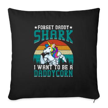 Agissez comme mon papa Lifestsyles Daddycorn Licorne - Housse de coussin décorative 45 x 45 cm - noir - Devant