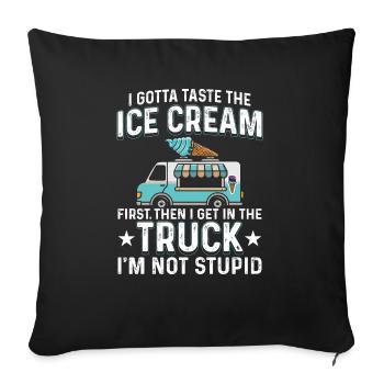Crème glacée fondue dessert sucré glacé Liebha - Housse de coussin décorative 45 x 45 cm - noir - Devant