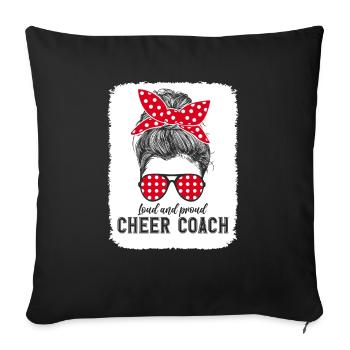 Drôle Cheer Coach Mode de vie Ironique Sarcastique - Housse de coussin décorative 45 x 45 cm - noir - Devant