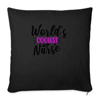 Worlds Coolest Nurse - Sofa pillowcase 17,3'' x 17,3'' (45 x 45 cm) - black - Front