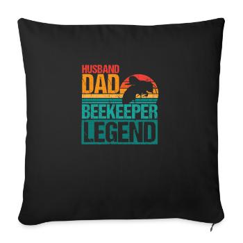 Husband Dad Beekeeper Legend Shirt Imker - Sofa pillowcase 17,3'' x 17,3'' (45 x 45 cm) - black - Front