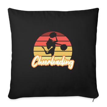 Cadeau de chemise Vintage Retro Cheerleading - Housse de coussin décorative 45 x 45 cm - noir - Devant
