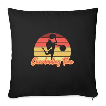 Chemise vintage rétro Cheerleading Time - Housse de coussin décorative 45 x 45 cm - noir - Devant