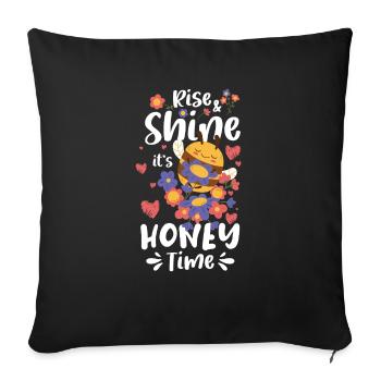Rise Shine son apiculteur chemise honey time - Housse de coussin décorative 45 x 45 cm - noir - Devant