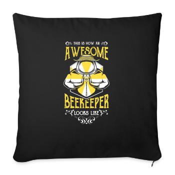 Awesome Beekeeper Shirt Geschenk - Sofakissenbezug 45 x 45 cm - Schwarz - Vorne