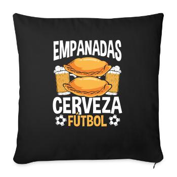 Empanadas Cerveza Fútbol Food Making Lover - Sofakissenbezug 45 x 45 cm - Schwarz - Vorne
