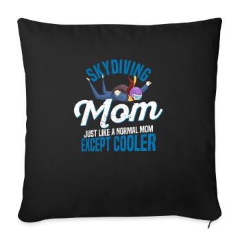 Parachutisme Maman Parachutiste Fête des Mères Convient - Housse de coussin décorative 45 x 45 cm - noir - Devant