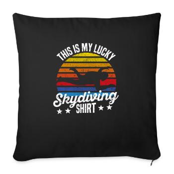 Drôles d’amateurs de parachutisme Skychute - Housse de coussin décorative 45 x 45 cm - noir - Devant