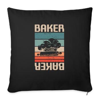 Retro Vintage Classic Baker Baking - Sofakissenbezug 45 x 45 cm - Schwarz - Vorne