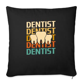 Retro Vintage Classic Dentist Dentistry - Sofa pillowcase 17,3'' x 17,3'' (45 x 45 cm) - black - Front