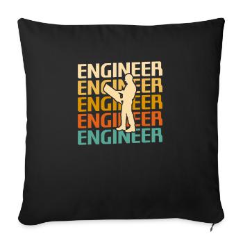Retro Vintage Classic Engineer Engineering - Sofa pillowcase 17,3'' x 17,3'' (45 x 45 cm) - black - Front