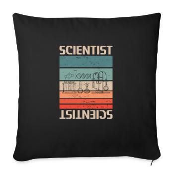 Rétro Vintage Scientifique Chimie Physique Science - Housse de coussin décorative 45 x 45 cm - noir - Devant
