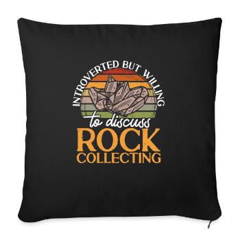 Rockhound Geology Collectionneur de pierres de collecte de roches - Housse de coussin décorative 45 x 45 cm - noir - Devant