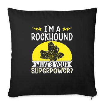 Rockhound Geology Collectionneur de pierres de collecte de roches - Housse de coussin décorative 45 x 45 cm - noir - Devant