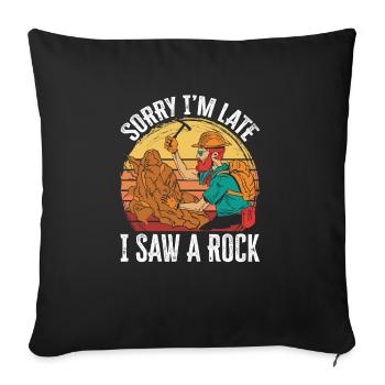 Rockhound Geology Collectionneur de pierres de collecte de roches - Housse de coussin décorative 45 x 45 cm - noir - Devant