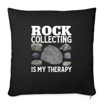 Rockhound Geology Collectionneur de pierres de collecte de roches - Housse de coussin décorative 45 x 45 cm - noir - Devant