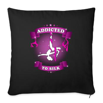 Addicted to Silk Aerial Silk Acrobatics - Sofa pillowcase 17,3'' x 17,3'' (45 x 45 cm) - black - Front