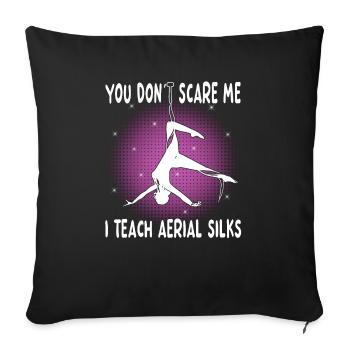 Teaching Air Silk - Funny Acrobatics - Sofa pillowcase 17,3'' x 17,3'' (45 x 45 cm) - black - Front