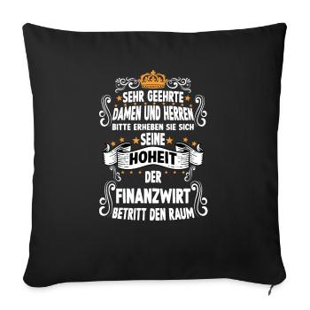 Finanzwirt T witziges Spruch Motiv Finanzwirt - Sofakissenbezug 45 x 45 cm - Schwarz - Vorne
