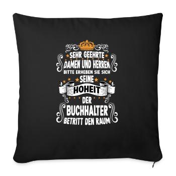Buchhalter T witziges Spruch Motiv Buchhalter - Sofakissenbezug 45 x 45 cm - Schwarz - Vorne