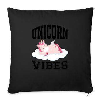Unicorn Vibes Unicorn - Housse de coussin décorative 45 x 45 cm - noir - Devant