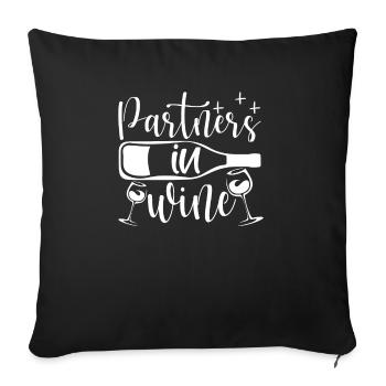 Partenaire dans le vin - Housse de coussin décorative 45 x 45 cm - noir - Devant