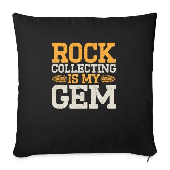 Rockhound Geology Collectionneur de pierres de collecte de roches - Housse de coussin décorative 45 x 45 cm - noir - Devant