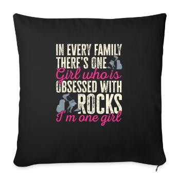 Rockhound Geology Collectionneur de pierres de collecte de roches - Housse de coussin décorative 45 x 45 cm - noir - Devant